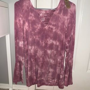 Purple Tie Dye Bell Sleeve American Eagle Top